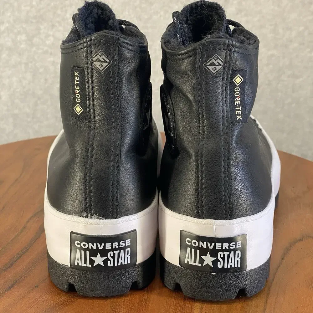 Converse Leather Gore-Tex Platform High Tops 🖤 Women’s 8.5 - Picture 6 of 12
